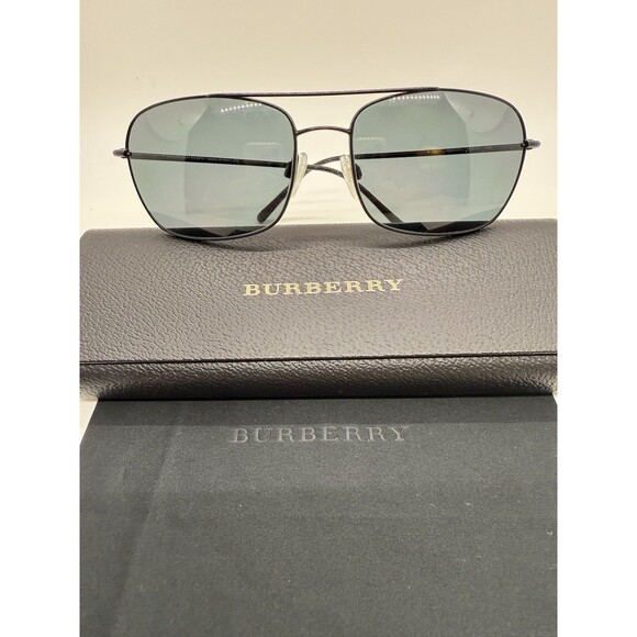 Burberry Knight Emblem Sunglasses Gunmetal Metal Frame B3007, Case & Cloth